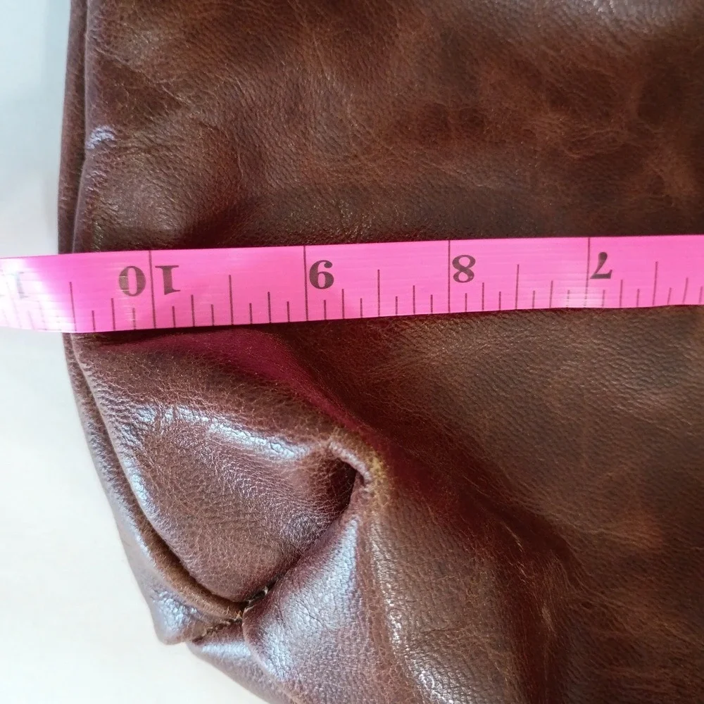 Brown Leather Star Applique Crossbody Messenger Bag Boho Distressed By Dorthea‎